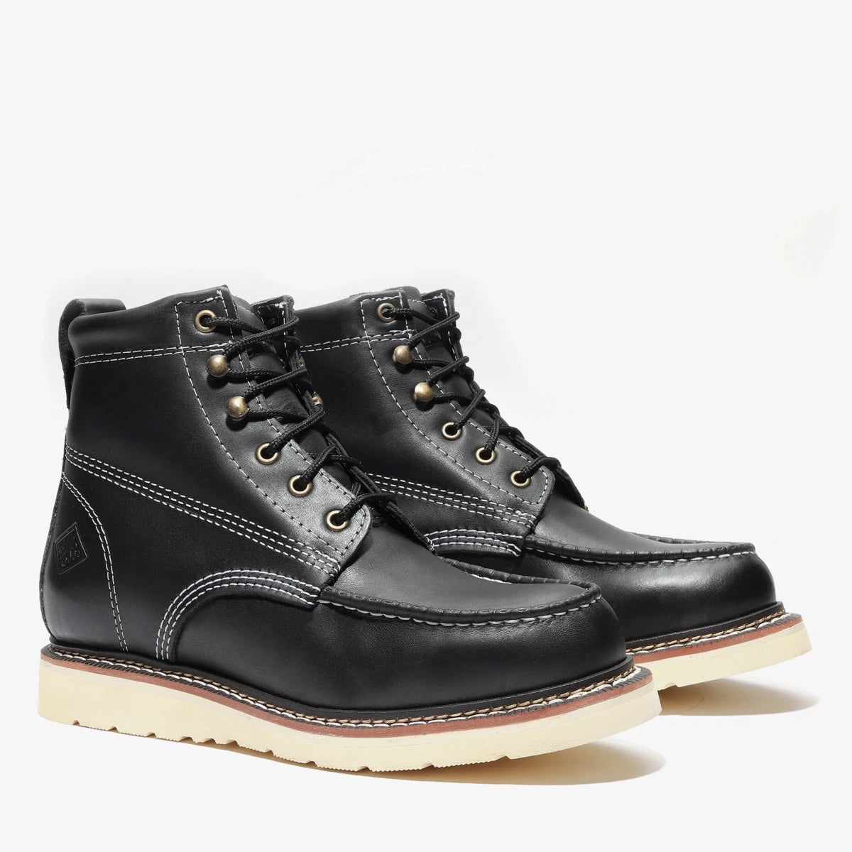 Bonanza Frontier Classic 6” Moc Toe Work Boot – Black - OriginalWestern.com