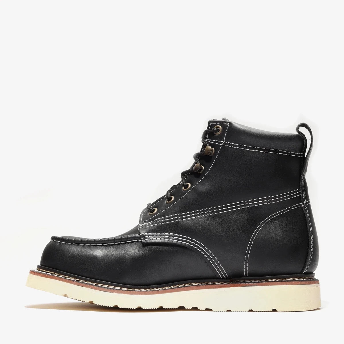 Bonanza Frontier Classic 6” Moc Toe Work Boot – Black - OriginalWestern.com