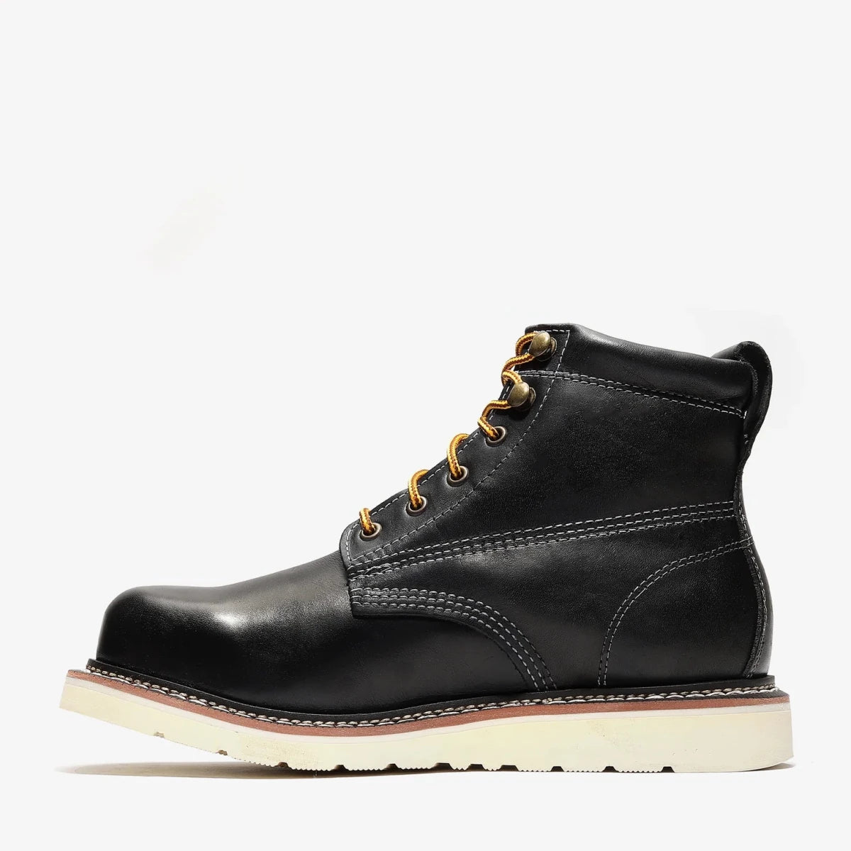 Bonanza Frontier Classic 6” Plain Toe Work Boot – Black - OriginalWestern.com