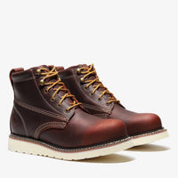 Bonanza Frontier Classic 6” Plain Toe Work Boot – Burgundy - OriginalWestern.com