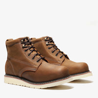 Bonanza Frontier Classic 6” Plain Toe Work Boot – Crazy Brown - OriginalWestern.com