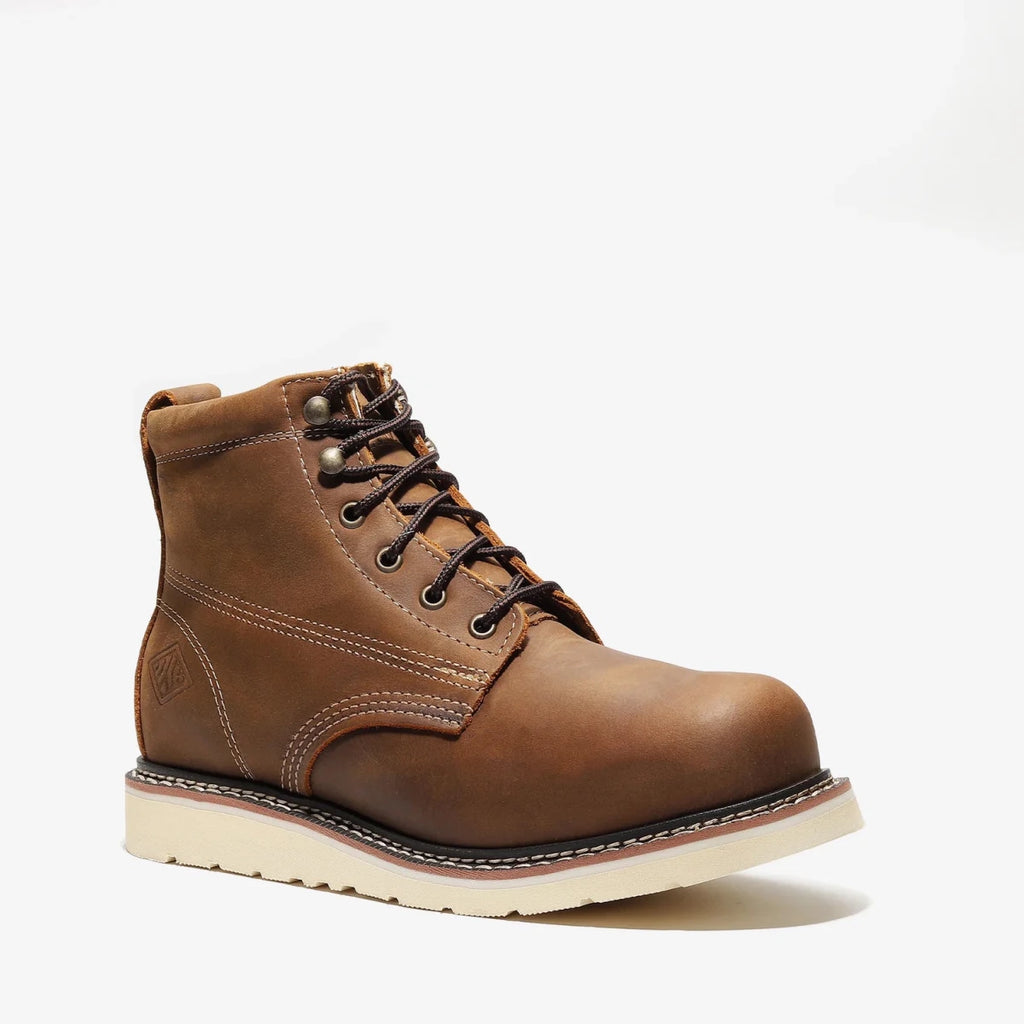 Bonanza Frontier Classic 6” Plain Toe Work Boot – Crazy Brown - OriginalWestern.com