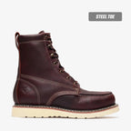 Bonanza Frontier Classic 8” Moc Toe Steel Toe Work Boot – Burgundy - OriginalWestern.com