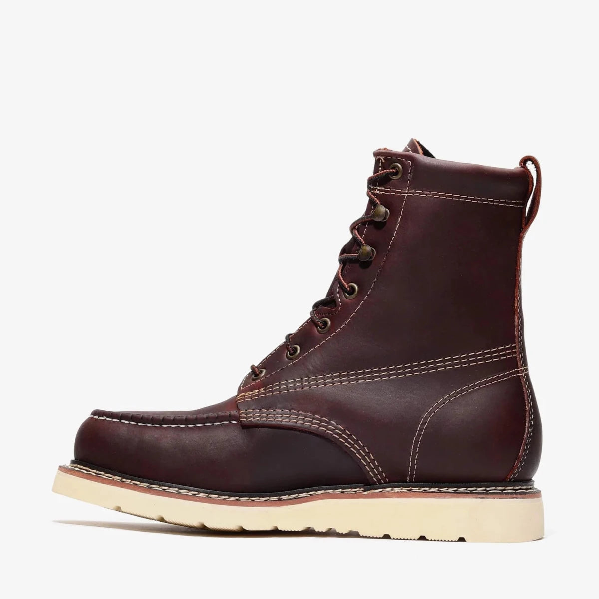 Bonanza Frontier Classic 8” Moc Toe Steel Toe Work Boot – Burgundy - OriginalWestern.com