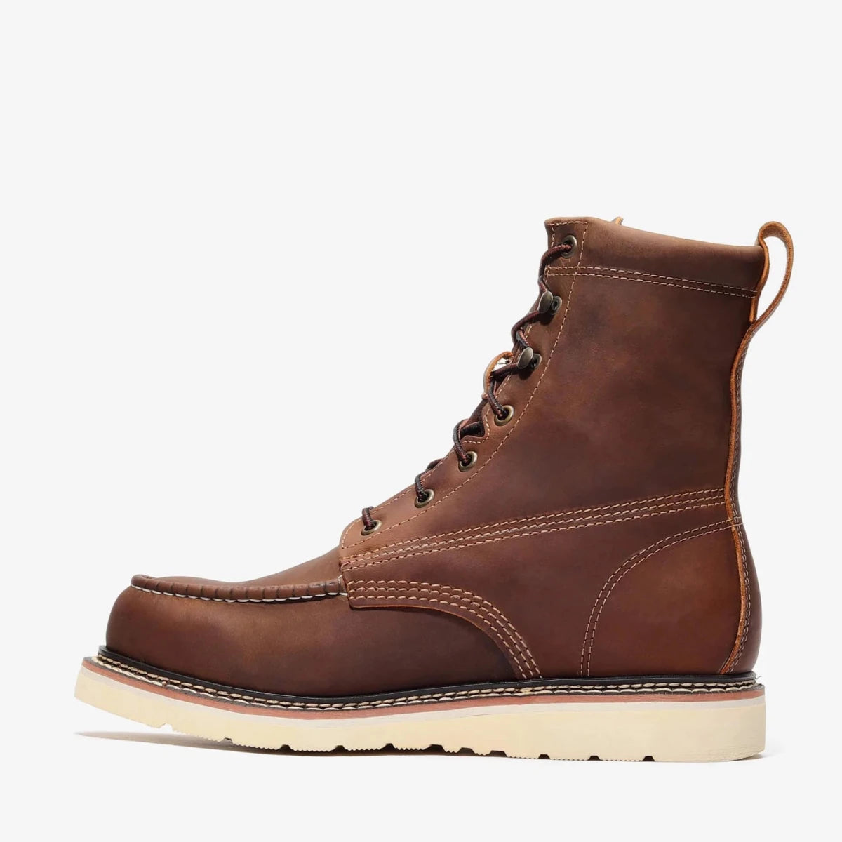 Bonanza Frontier Classic 8” Moc Toe Steel Toe Work Boot – Crazy Brown - OriginalWestern.com