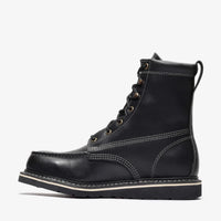 Bonanza Frontier Classic 8” Moc Toe Work Boot – Black - OriginalWestern.com