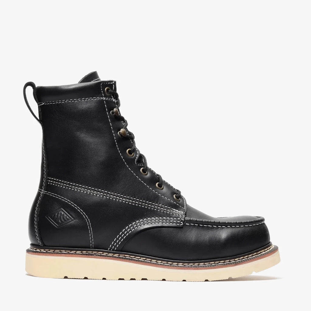 Bonanza Frontier Classic 8” Moc Toe Work Boot – Black - OriginalWestern.com