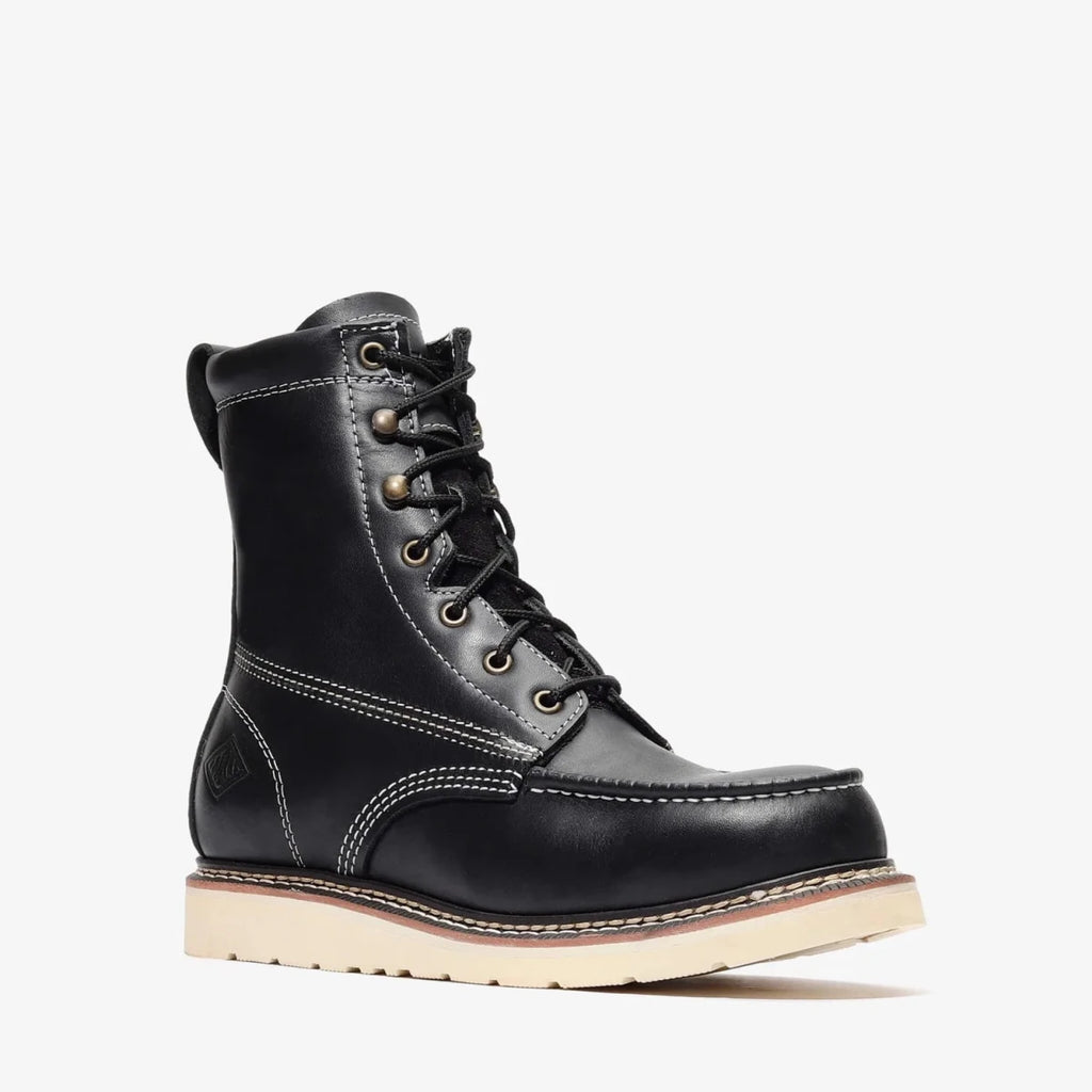 Bonanza Frontier Classic 8” Moc Toe Work Boot – Black - OriginalWestern.com