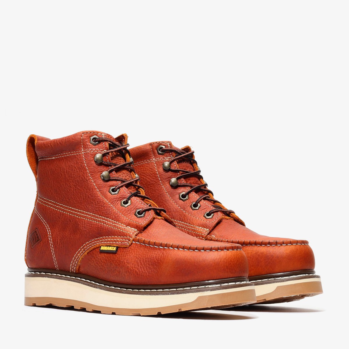 Bonanza Frontier Dual 6” Moc Toe Steel Toe – Golden Brown - OriginalWestern.com