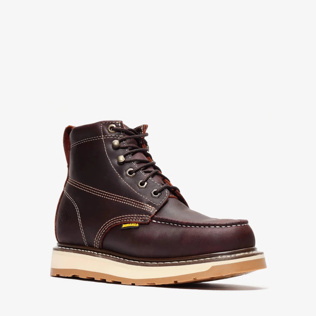 Bonanza Frontier Dual 6” Moc Toe Work Boot – Burgundy - OriginalWestern.com