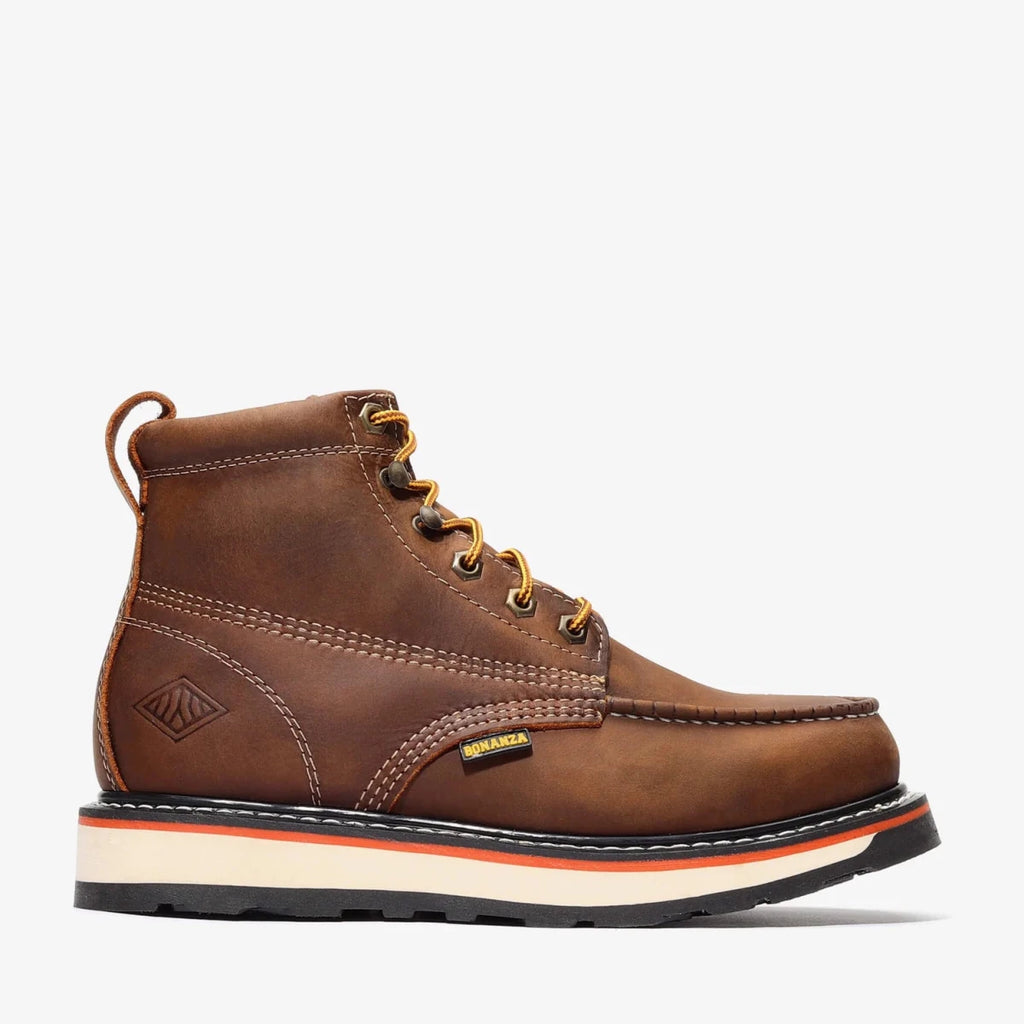 Bonanza Frontier Dual 6” Moc Toe Work Boot – Crazy Brown - OriginalWestern.com