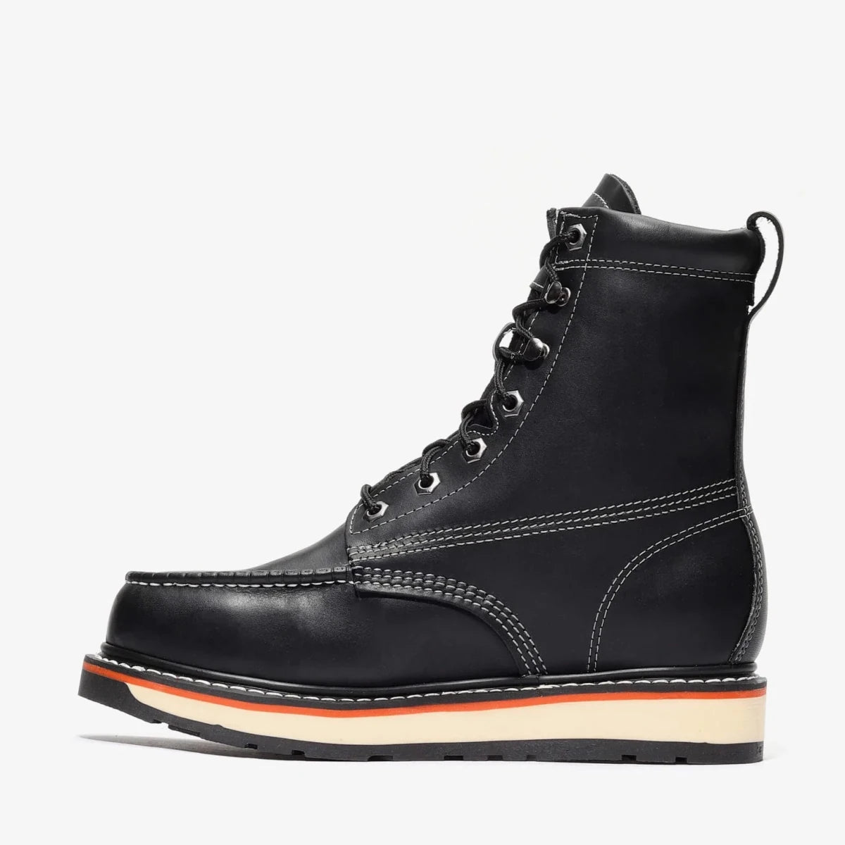 Bonanza Frontier Dual 8” Moc Toe Steel Toe Work Boot – Black - OriginalWestern.com