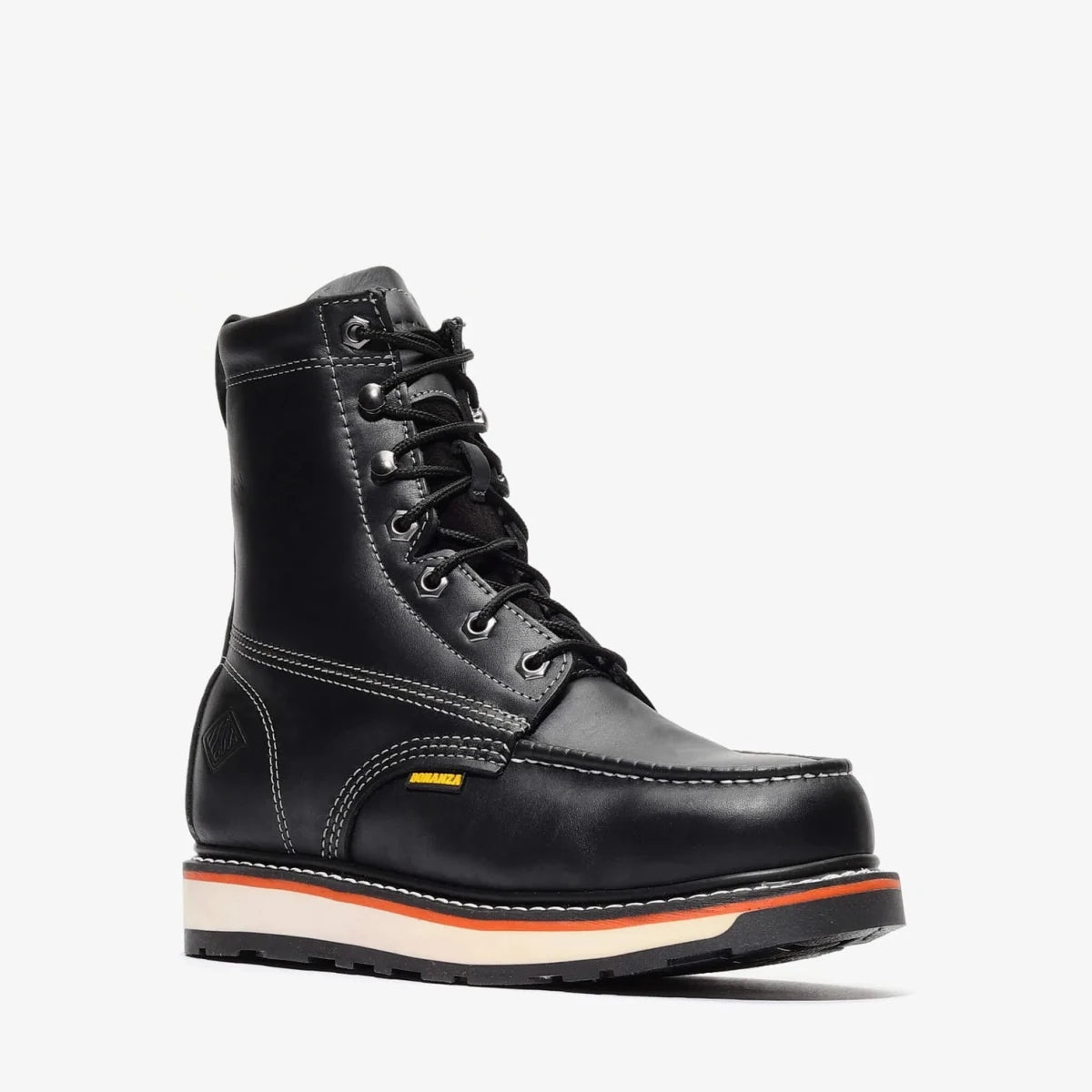 Bonanza Frontier Dual 8” Moc Toe Steel Toe Work Boot – Black - OriginalWestern.com