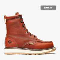 Bonanza Frontier Dual 8” Moc Toe Steel Toe Work Boot – Light Brown - OriginalWestern.com