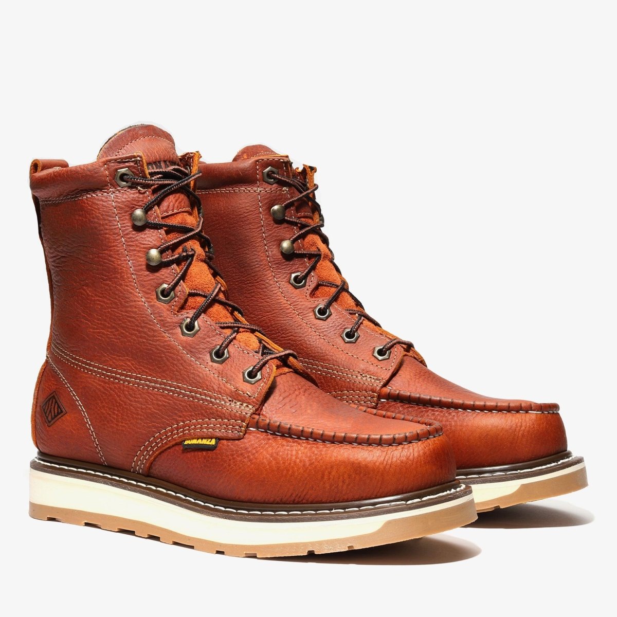 Bonanza Frontier Dual 8” Moc Toe Steel Toe Work Boot – Light Brown - OriginalWestern.com