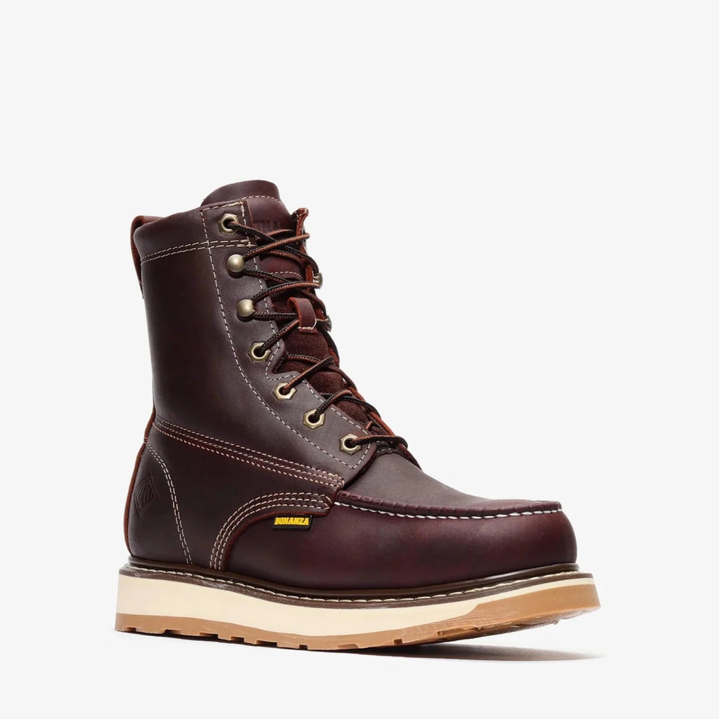 Bonanza Frontier Dual 8” Moc Toe Work Boot – Burgundy - OriginalWestern.com