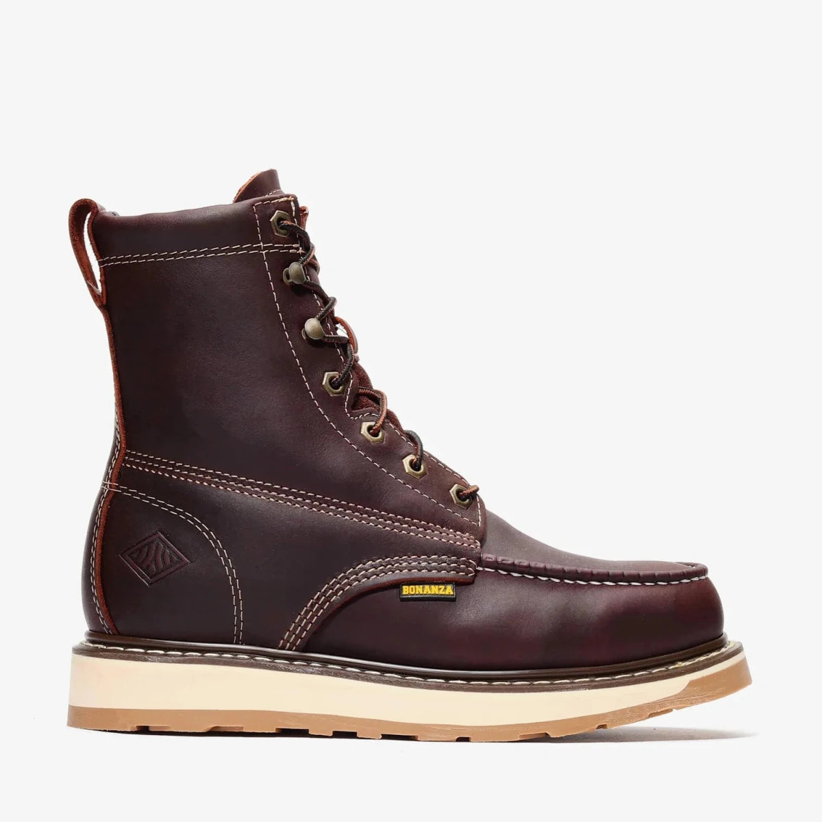 Bonanza Frontier Dual 8” Moc Toe Work Boot – Burgundy - OriginalWestern.com