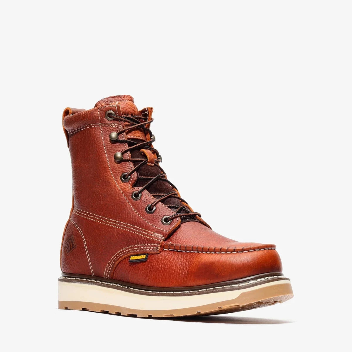 Bonanza Frontier Dual 8” Moc Toe Work Boot – Light Brown - OriginalWestern.com