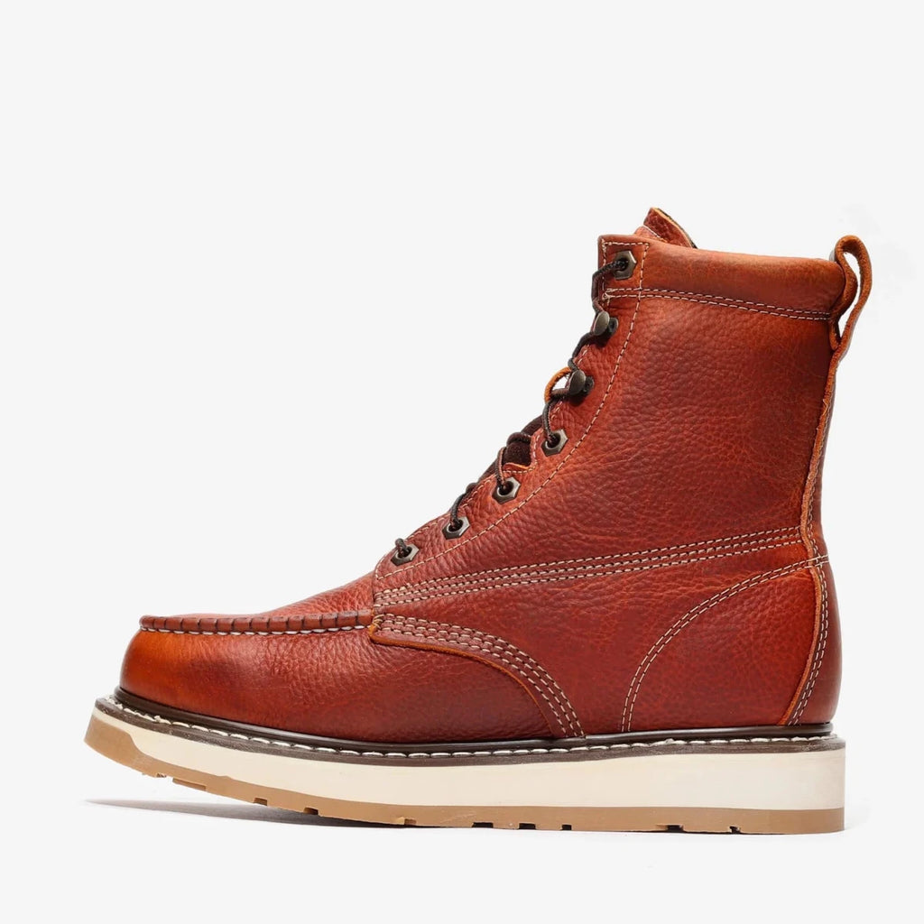 Bonanza Frontier Dual 8” Moc Toe Work Boot – Light Brown - OriginalWestern.com