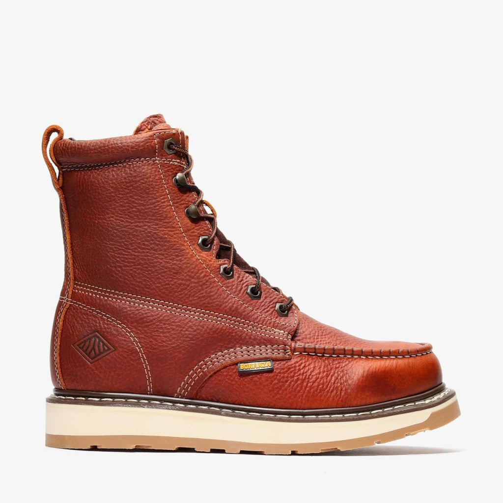 Bonanza Frontier Dual 8” Moc Toe Work Boot – Light Brown - OriginalWestern.com
