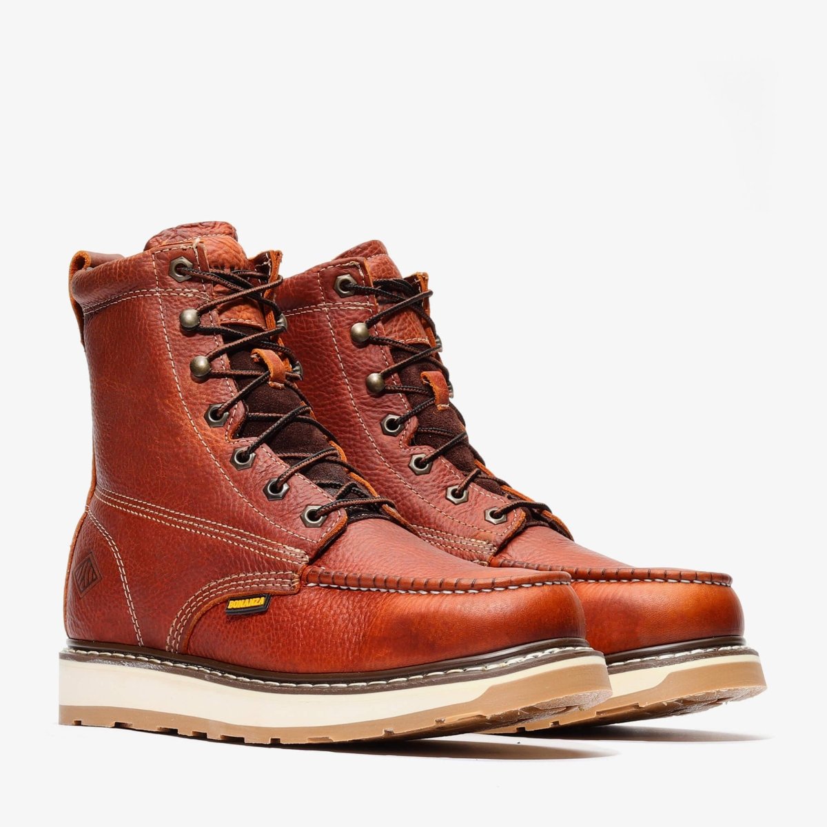 Bonanza Frontier Dual 8” Moc Toe Work Boot – Light Brown - OriginalWestern.com