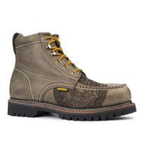 Bonanza Heritage Aztec 6” Moc Toe Slip-Resistant Lightweight Work Boots - Gray - OriginalWestern.com