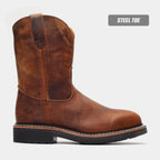 Bonanza Rancher Classic 10” Wellington Steel Toe Work Boot–Crazy Brown - OriginalWestern.com