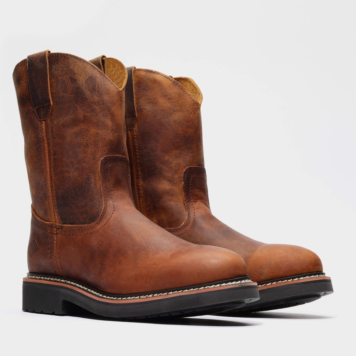 Bonanza Rancher Classic 10” Wellington Steel Toe Work Boot–Crazy Brown - OriginalWestern.com