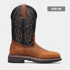 Bonanza Rancher Grit 12” Steel Toe Wellington Work Boot – Dark Brown/Black - OriginalWestern.com