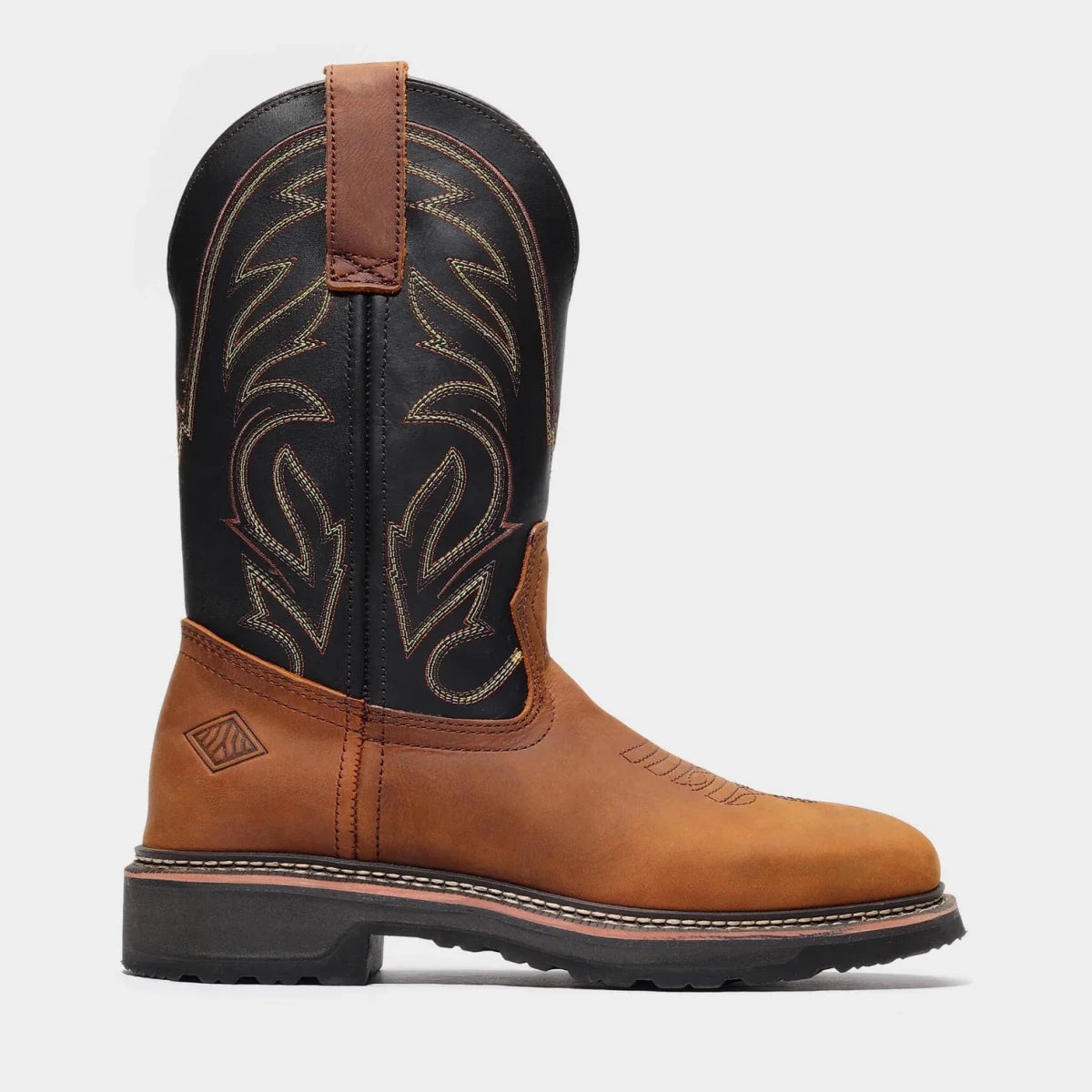 Bonanza Rancher Grit 12” Steel Toe Wellington Work Boot – Dark Brown/Black - OriginalWestern.com