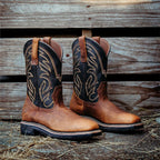 Bonanza Rancher Grit 12” Steel Toe Wellington Work Boot – Dark Brown/Black - OriginalWestern.com