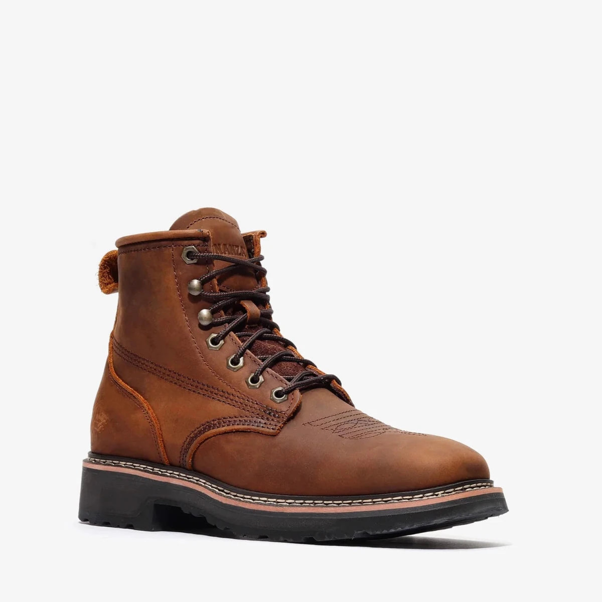 Bonanza Rancher Grit 6” Square Toe Lacer Work Boot– Crazy Brown - OriginalWestern.com