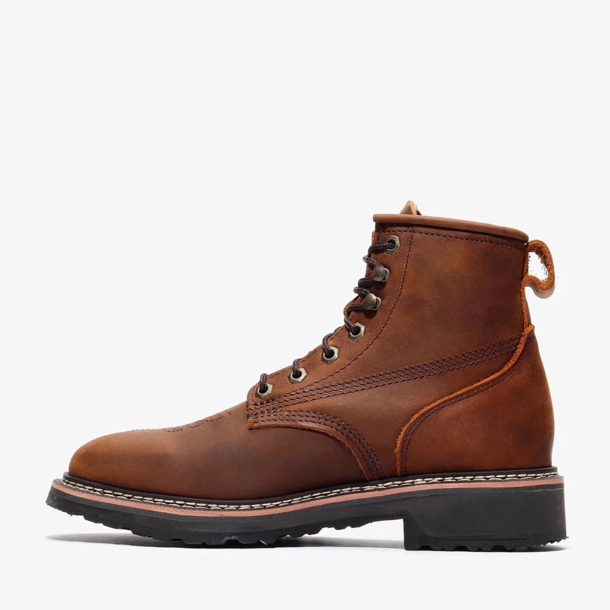 Bonanza Rancher Grit 6” Square Toe Lacer Work Boot– Crazy Brown - OriginalWestern.com