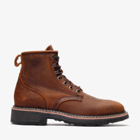 Bonanza Rancher Grit 6” Square Toe Lacer Work Boot– Crazy Brown - OriginalWestern.com