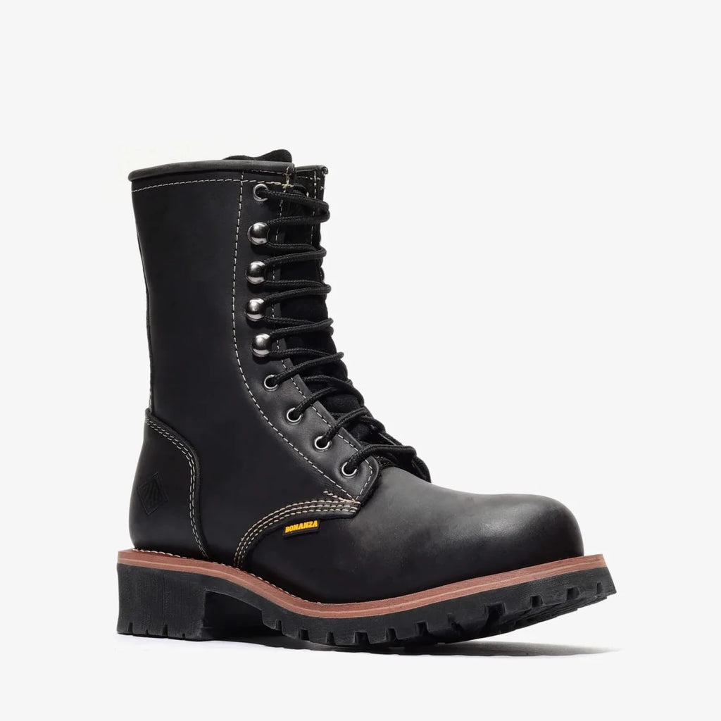 Bonanza Sierra 9” Logger Work Boot – Black - OriginalWestern.com