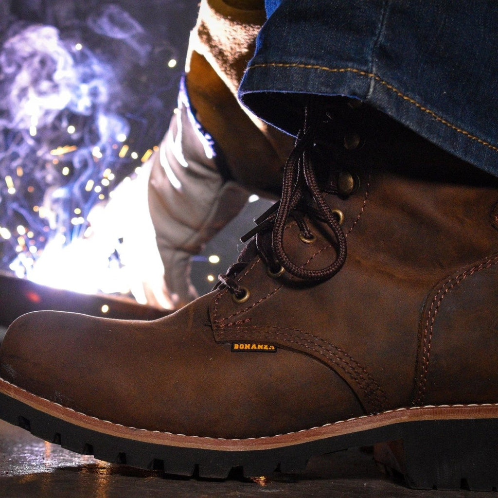 Bonanza Sierra 9” Logger Work Boot – Brown - OriginalWestern.com