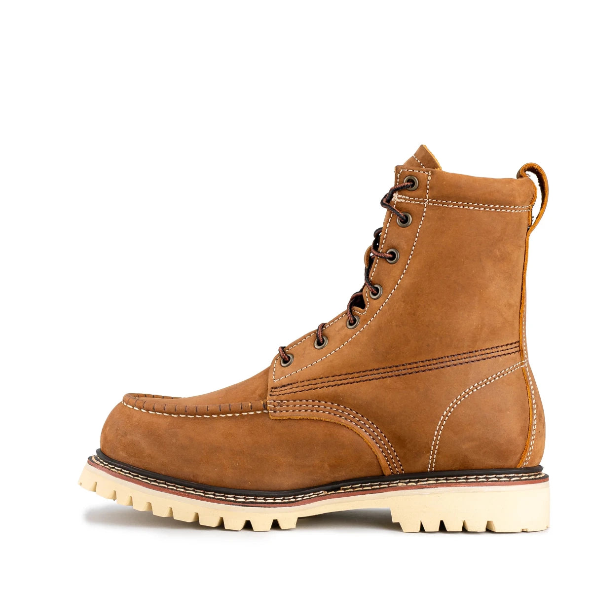 Bonanza Summit 8" Insulated Moc Toe (Steel Toe) Work Boots - Crazy Brown - OriginalWestern.com