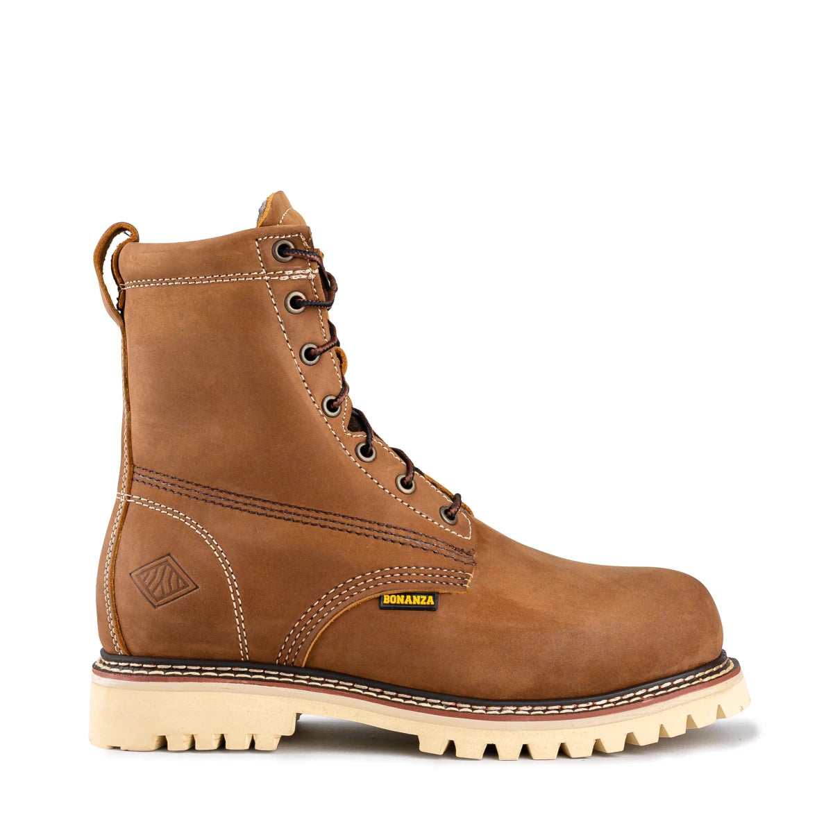 Bonanza Summit 8" Insulated Plain Toe Work Boots - Crazy Brown - OriginalWestern.com