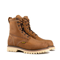 Bonanza Summit 8" Insulated Plain Toe Work Boots - Crazy Brown - OriginalWestern.com