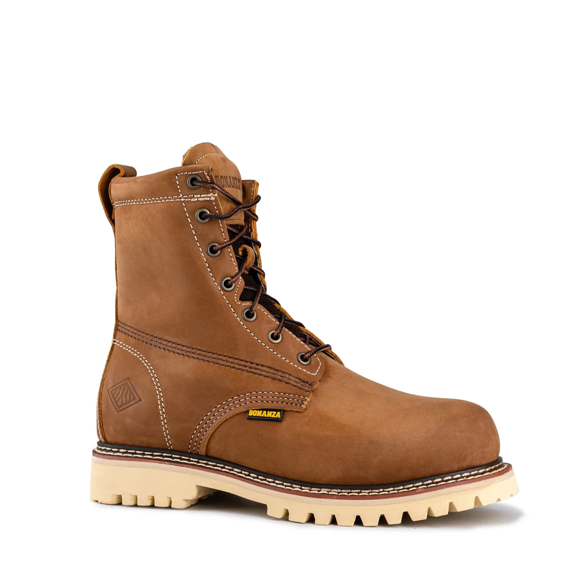 Bonanza Summit 8" Insulated Plain Toe Work Boots - Crazy Brown - OriginalWestern.com