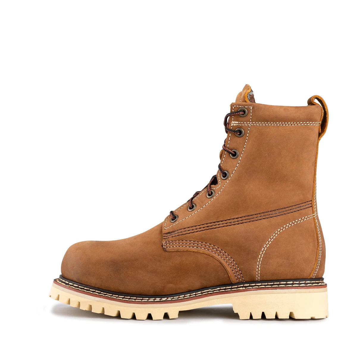 Bonanza Summit 8" Insulated Plain Toe Work Boots - Crazy Brown - OriginalWestern.com