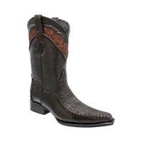 White Diamonds Men's Bull Neck Leather European Toe Cowboy Boots – Brown