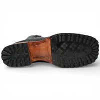 White Diamonds Men's Bull Shoulder Leather Square Toe Tractor Sole Cowboy Boots - Black
