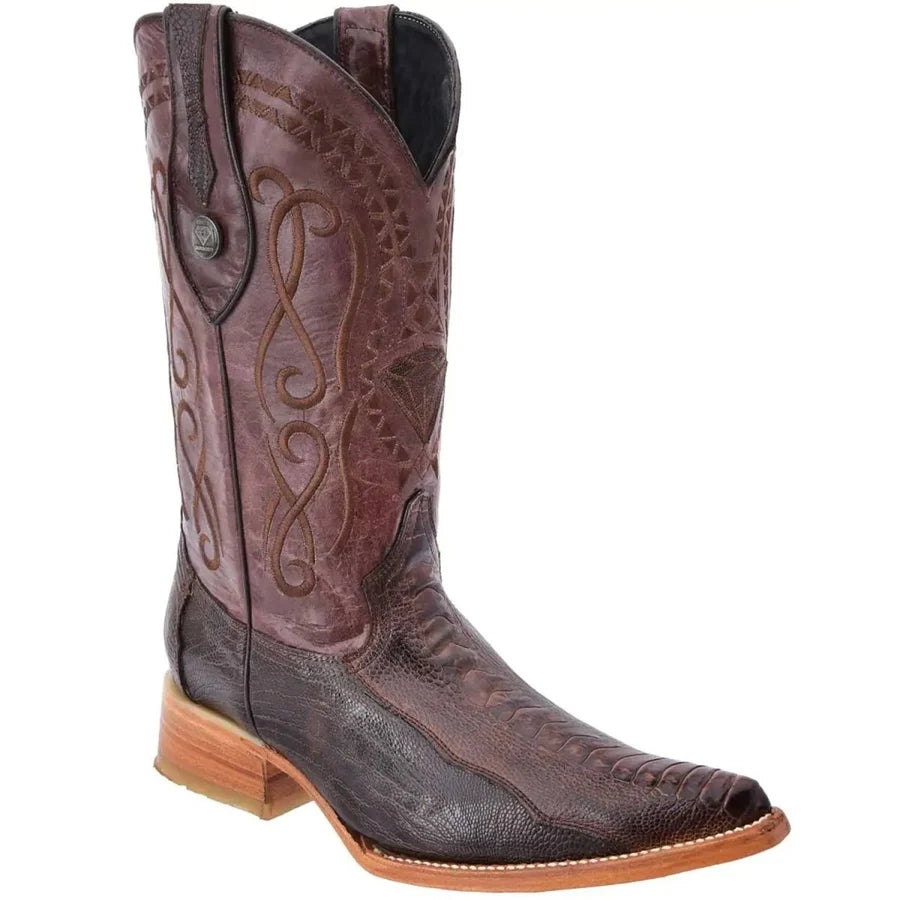 White Diamonds Men's Genuine Ostrich 3X Toe Cowboy Boots – Brown-Cafe