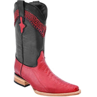 White Diamonds Men's Genuine Ostrich 3X Toe Cowboy Boots – Red