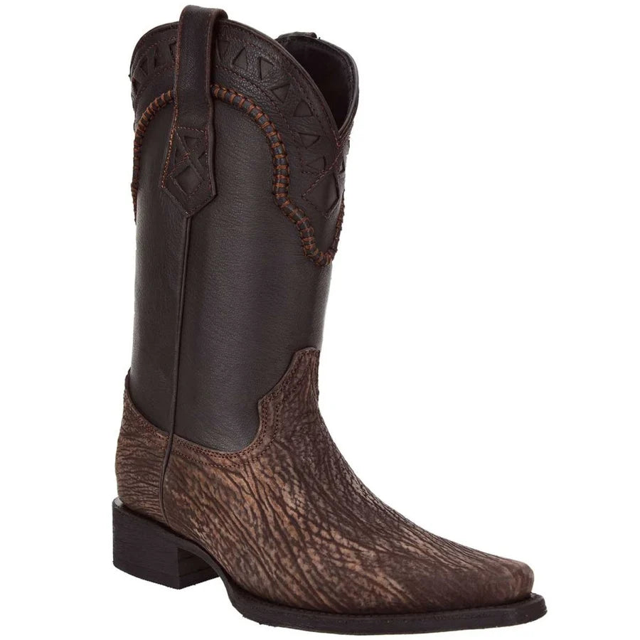 White Diamonds Men's Genuine Shark European Toe Cowboy Boots – Brown