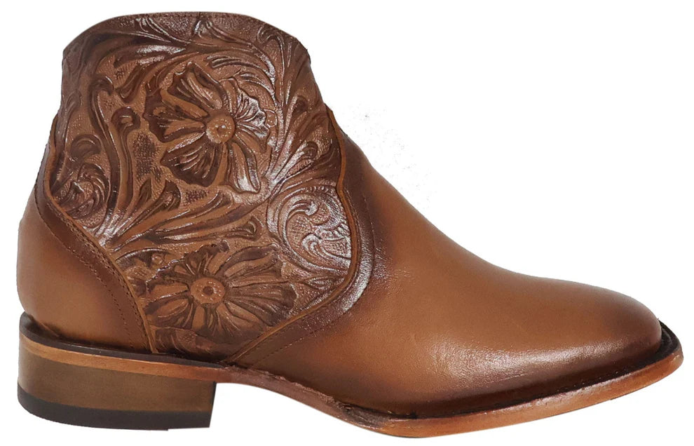 Women´s Silverton Nelly All Leather Wide Square Toe Short Boots-Honey
