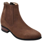 White Diamonds Men's Nubuck Round Toe Charro Ankle Boots – Brown