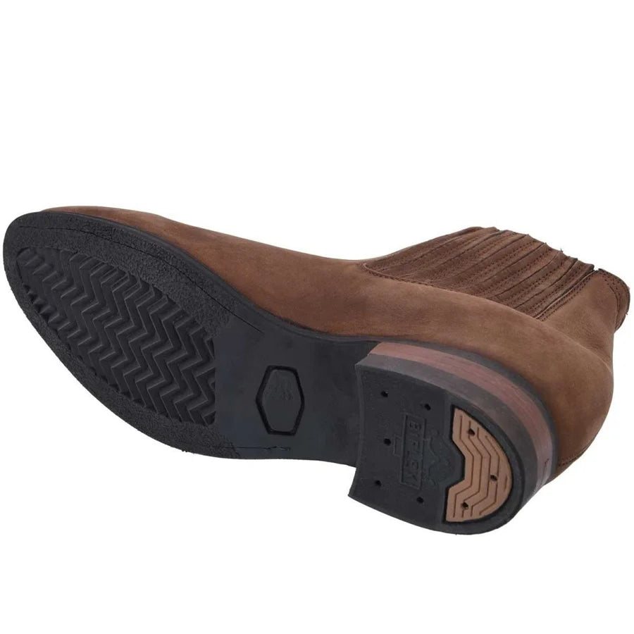 White Diamonds Men's Nubuck Round Toe Charro Ankle Boots – Brown