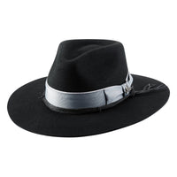 Brittoli CARTE BLANCHE Premium Wool Felt Fedora - Black - OriginalWestern.com